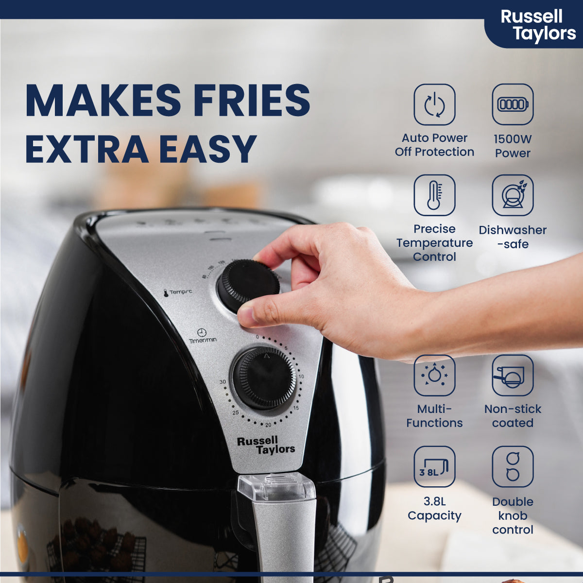 Russell Taylors Air Fryer 3.8L AF-23 (Cream)